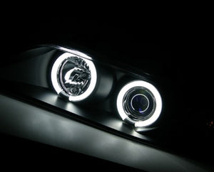 CRYSTAL EYE CCFL SQUID RING BLUE ION PROJECTOR HEADLIGHTS (BLACK) FOR BMW Z3 S023BK
