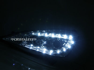 CRYSTAL EYE LED PROJECTOR HEADLIGHT V3 (CHROME) FOR HONDA FIT GE6~9 GENUINE HID VEHICLES J084CR
