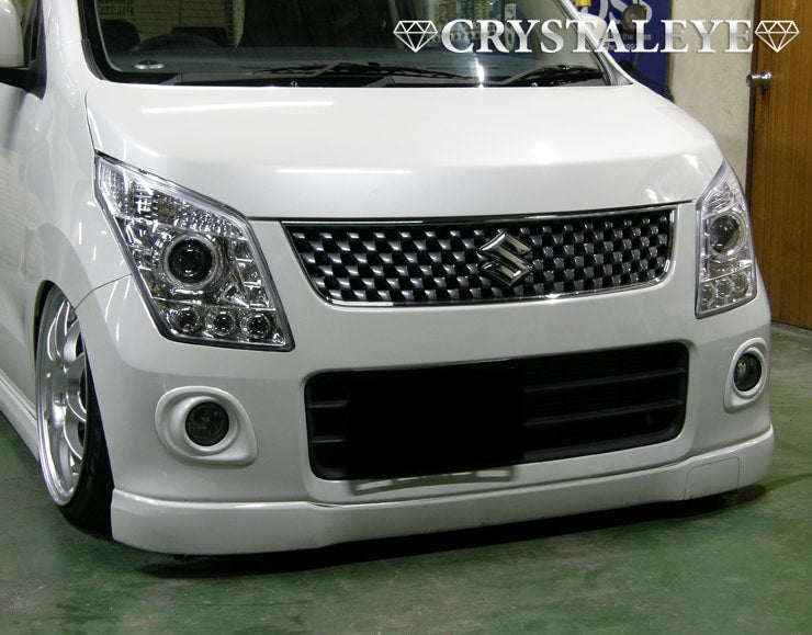 CRYSTAL EYE DIAMOND LED SQUID RING PROJECTOR HEADLIGHTS (MJ23S AZ WAGON) (CHROME) FOR SUZUKI WAGON R MH23S J117CR