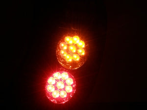 CRYSTAL EYE RED BENZ TYPE TURN SIGNAL LED W GATLING LED TAIL LAMP FOR NISSAN MARCH K12  J096RC