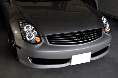 CRYSTAL EYE CCFL SQUID RING PROJECTOR HEADLIGHTS (CHROME) FOR NISSAN SKYLINE COUPE V35 L042CR