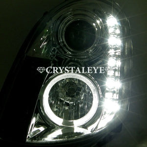 CRYSTAL EYE SQUID RING PROJECTOR HEADLIGHTS (CHROME) FOR NISSAN SKYLINE SEDAN V35 S092CR