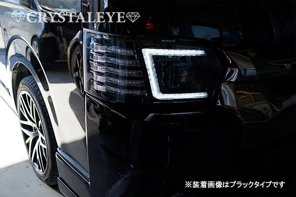 CRYSTAL EYE SEQUENTIAL TURN SIGNALS FULL LED HEADLIGHT V3 HIGH GRADE MODEL BLACK FOR TOYOTA HIACE 200 4TH 5TH 6TH 7TH GENERATION U013
