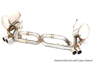 KREISSIEG CAT-BACK F1 SOUND VALVETRONIC EXHAUST SYSTEM STAINLESS STEEL FLOATING CURL TAIL SANDBLASTED KSG LOGO MARK FOR PORSCHE 996 CARRERA 02'~04' 3.6L P996CE-01-STAINLESS-3.6L