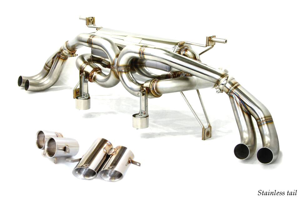 KREISSIEG CAT-BACK F1 SOUND VALVETRONIC EXHAUST SYSTEM TITANIUM FLOATING CURL TAIL SANDBLASTED KSG LOGO MARK FOR AUDI R8 V8 AUR8-01-TITANIUM-V8-4.2