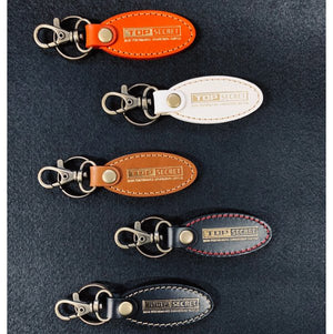 TOP SECRET LEATHER KEY RING BLACK GOLD STITCHING FOR  TOP-SECRET-00338