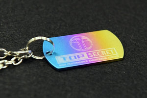 TOP SECRET TITANIUM KEY CHAIN – DOG TAG TYPE BLUE GOLD FOR  TOP-SECRET-00306
