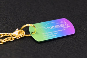 TOP SECRET TITANIUM KEY CHAIN – DOG TAG TYPE GREEN PURPLE FOR  TOP-SECRET-00305