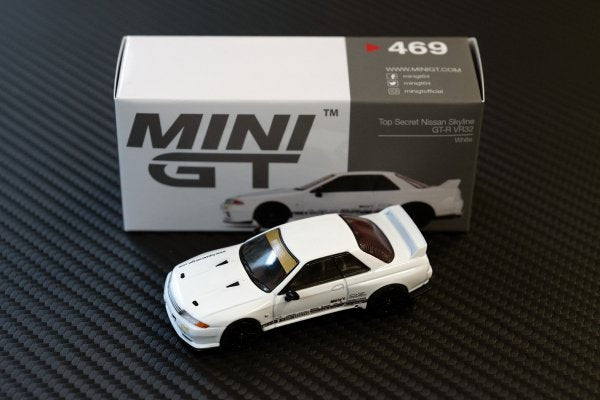 TOP SECRET MINI GT 1 64 VR32 GT-R WHITE FOR  TOP-SECRET-00276