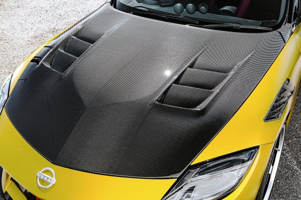 TOP SECRET DRY CARBON BONNET – WITH DUCTS FOR NISSAN FAIRLADY Z RZ34 TOP-SECRET-00068
