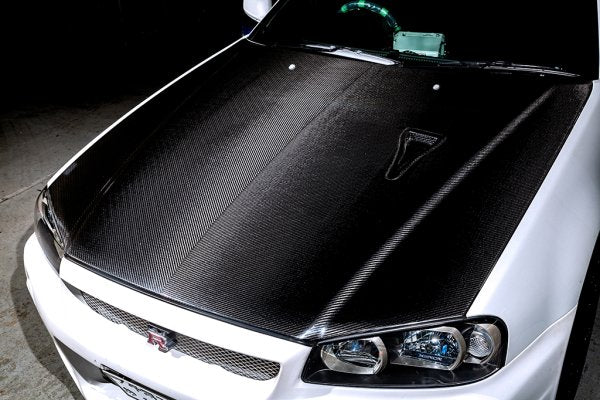 TOP SECRET DRY CARBON BONNET FOR NISSAN SKYLINE GT-R BNR34 TOP-SECRET-00357