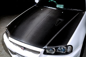 TOP SECRET DRY CARBON BONNET FOR NISSAN SKYLINE GT-R BNR34 TOP-SECRET-00357