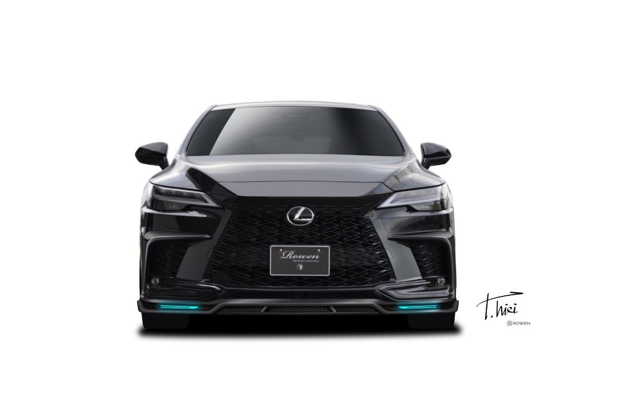 ROWEN FRONT SPOILER WITH LED BLADE FRP BLACK FOR LEXUS RX F-SPORT RX500h 350 TALH17 TALH15 1L016A00-B