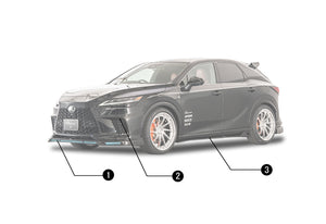 ROWEN FRONT SPOILER WITH LED BLADE FRP MATTE BLACK FOR LEXUS RX F-SPORT RX500h 350 TALH17 TALH15 1L016A00-MB