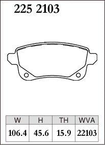 DIXCEL BRAKE PAD TYPE M REAR 2252103-M