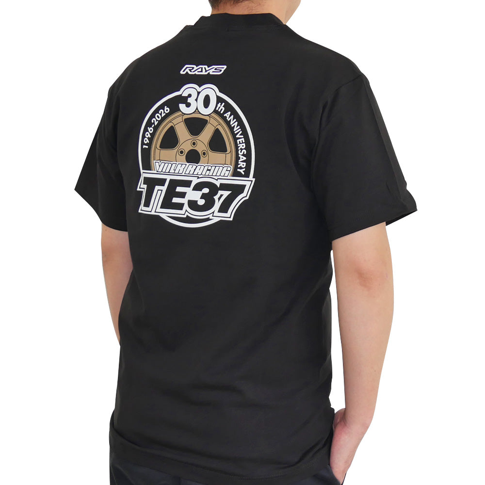 RAYS TE37 30TH LOGO T-SHIRT XL BLACK 7499TE3730BXL