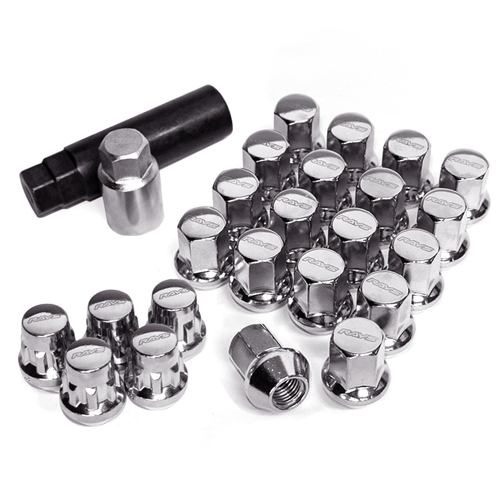 RAYS 17HEX NUT & LOCK SET L31 23PC M12X1.25 CHROME FOR SUZUKI JIMNY 74081000009CP