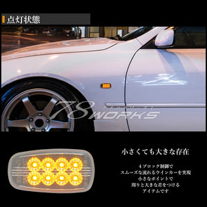 78WORKS FLOWING TURN SIGNAL TYPE LED SIDE MARKER V2 CLEAR FOR TOYOTA CELSIOR UCF30 UCF31 D072