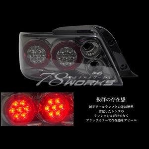 78WORKS 78WORKS ORIGINAL COLOR EURO LED TAIL LAMP SMOKE FOR TOYOTA 100 SERIES CHASER JZX LX GX SX KOUKI J244SM