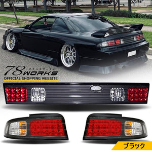 78WORKS LED TAIL LAMP BLACK FOR NISSAN S14 SILVIA S079BKVCBK