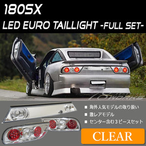 78WORKS LED EURO TAIL V2 CLEAR FULL SET FOR NISSAN 180SX ONE EIGHTY KOUKI RPS13 KRPS13 J268CLVWCL