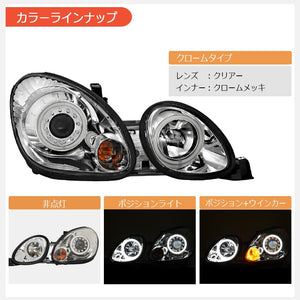 78WORKS LED SQUID RING HEADLIGHT V2 CHROME FOR TOYOTA 16 ARISTO JZS160 JZS161 L246CR
