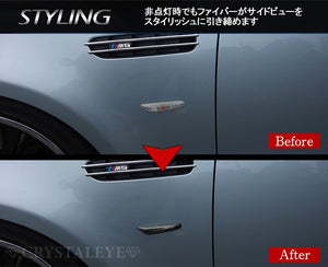 CRYSTAL EYE FIBER LED SIDE MARKER, BLACK TYPE FOR BMW E46 E60 E61 E87 E90 E91 E92 D005-BK