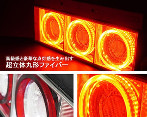 NIGHT STAR F-STYLE FIBER LED TAIL LAMP WITH THREE ROUND LIGHTS AND SEQUENTIAL BLINKERS FOR  J312