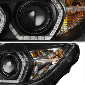 CRYSTAL EYE LATE STYLE LED HEADLIGHTS, BLACK TYPE FOR BMW F30 F31 3 2012-2014 SEDAN EARLY HID S325BK