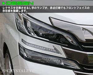 CRYSTAL EYE L-STYLE LED HEADLIGHT GARNISH WITH BUILT-IN SEQUENTIAL TURN SIGNALS FOR TOYOTA 30 VELLFIRE S227NW
