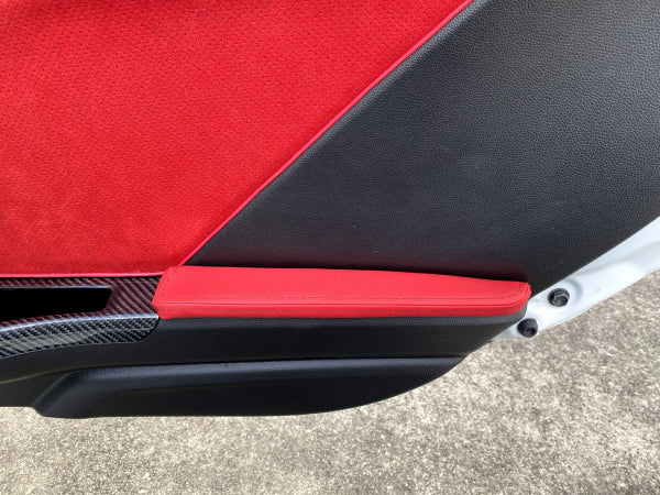 BACK YARD SPECIAL ARMREST DOOR 2 PC SET RED BLACK STITCH FOR HONDA S660 JW5 BACK-YARD-SPECIAL-00007