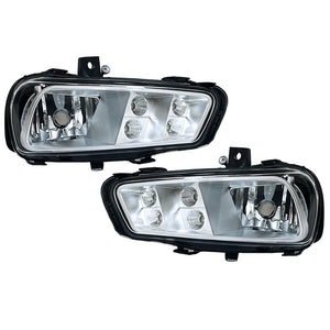 NIGHT STAR GENUINE TYPE CHROME FOG LAMP WITH LED DAYTIME RUNNING LIGHT FUNCTION FOR MITSUBISHI FUSO HEAVY DUTY TRUCK 17 SUPER GREAT D086CL