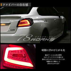 78WORKS FLOWING TURN SIGNAL TYPE FIBER LED TAIL LAMP BLACK FOR SUBARU WRX STI S4 J234BK