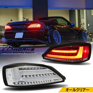 78WORKS FLOWING TURN SIGNALS FIBER LED TAIL LAMP WITH SIDE MARKERS CLEAR ALL CLEAR FULL CLEAR FOR NISSAN S15 SILVIA VERIETTA L244CL