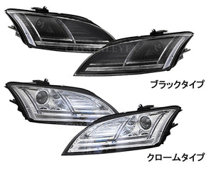 CRYSTAL EYE 8S LOOK HEADLIGHT SEQUENTIAL TURN SIGNAL CHROME FOR AUDI AUDI TT 8J KOUKI S297-CR