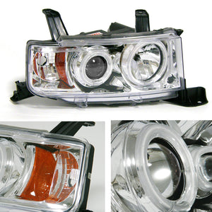 CRYSTAL EYE CCFL SQUID RING PROJECTOR HEADLIGHTS, AMBER REFLECTOR, CHROME TYPE FOR TOYOTA BB NCP30  S359CR