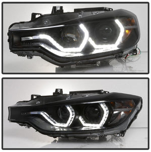 CRYSTAL EYE LATE STYLE LED HEADLIGHTS, BLACK TYPE FOR BMW F30 F31 3 2012-2014 SEDAN EARLY HID S325BK