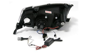 CRYSTAL EYE CCFL SQUID RING BLUE PROJECTOR HEADLIGHTS AMBER REFLECTOR BLACK TYPE FOR TOYOTA BB NCP30  S014BK