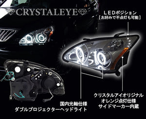 CRYSTAL EYE HIGH BRIGHTNESS EXTREME WHITE LED SQUID RING DOUBLE PROJECTOR HEADLIGHT (CHROME FOR GENUINE HID VEHICLES) FOR TOYOTA HARRIER 30  L207CR