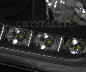 CRYSTAL EYE AUDI R8 LOOK LED PROJECTOR HEADLIGHTS (BLACK) FOR VOLKSWAGEN GOLF4 S064BK