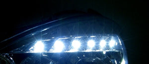 CRYSTAL EYE LED PROJECTOR HEADLIGHT V3 (CHROME) FOR HONDA FIT GE6~9 GENUINE HID VEHICLES J084CR