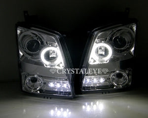 CRYSTAL EYE DIAMOND LED SQUID RING PROJECTOR HEADLIGHTS FOR HALOGEN VEHICLES (CHROME) FOR SUZUKI WAGON R MH21S 22S J121CR