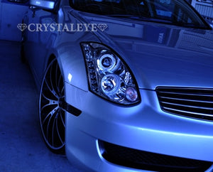 CRYSTAL EYE CCFL SQUID RING PROJECTOR HEADLIGHTS (CHROME) FOR NISSAN SKYLINE COUPE V35 L042CR