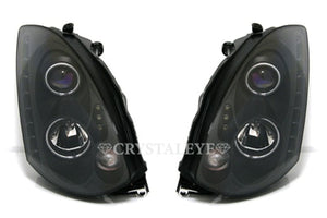 CRYSTAL EYE CCFL SQUID RING PROJECTOR HEADLIGHT (BLACK) FOR NISSAN SKYLINE COUPE V35 L042BK
