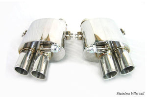 KREISSIEG CAT-BACK F1 SOUND VALVETRONIC EXHAUST SYSTEM STAINLESS STEEL BILLET FLOATING CURL TAIL SANDBLASTED KSG LOGO MARK FOR FERRARI 550 MARANELLO F550-01-STAINLESSBILLET-MARANELLO