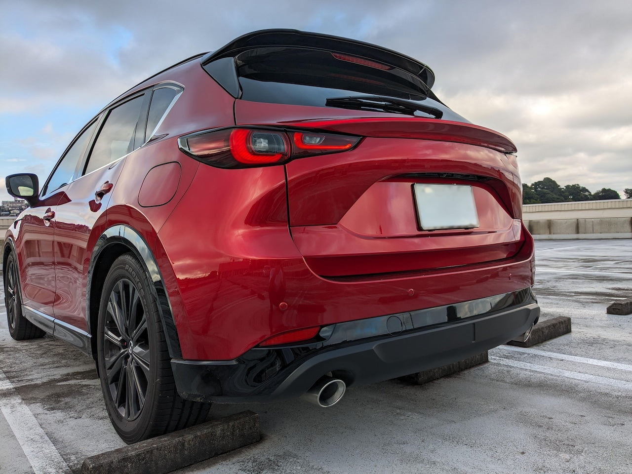 REWORKSOP DUCKTAIL SPOILER WITHOUT LED RHODIUM WHITE PREMIUM METALLIC FOR MAZDA CX-5 KF REWORKSOP-00018