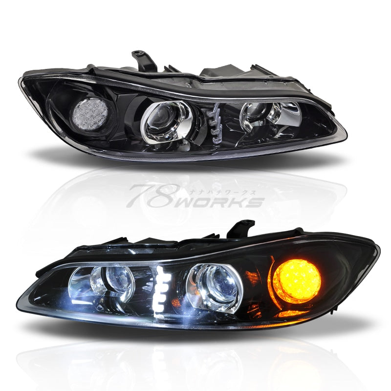 78WORKS HIGH-SPEC FULL LED HEADLIGHT V2 BLACK FOR NISSAN S15 SILVIA VERIATTA U011BK