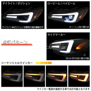 78WORKS FULL LED HEADLIGHT V3 BLACK FOR SUBARU WRX STI S4 LEVORG (PRE-FACELIFT) VAB VAG VM4 VMG S327BC
