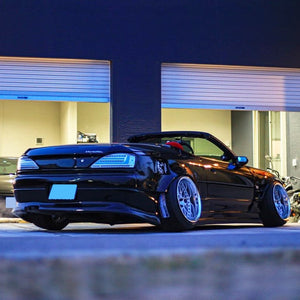 78WORKS FLOWING TURN SIGNALS FIBER LED TAIL LAMP WITH SIDE MARKERS CLEAR ALL CLEAR FULL CLEAR FOR NISSAN S15 SILVIA VERIETTA L244CL