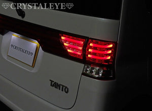 CRYSTAL EYE FIBER LED TAIL V3 + CENTER GARNISH SET RED CLEAR FOR DAIHATSU TANTO CUSTOM L375S L385S J124RRVCRC